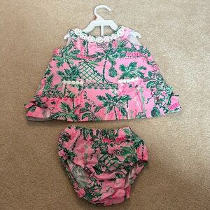 Lilly Pulitzer Baby Shift Dress & Bloomers Squeeze The Day 6-12 Months